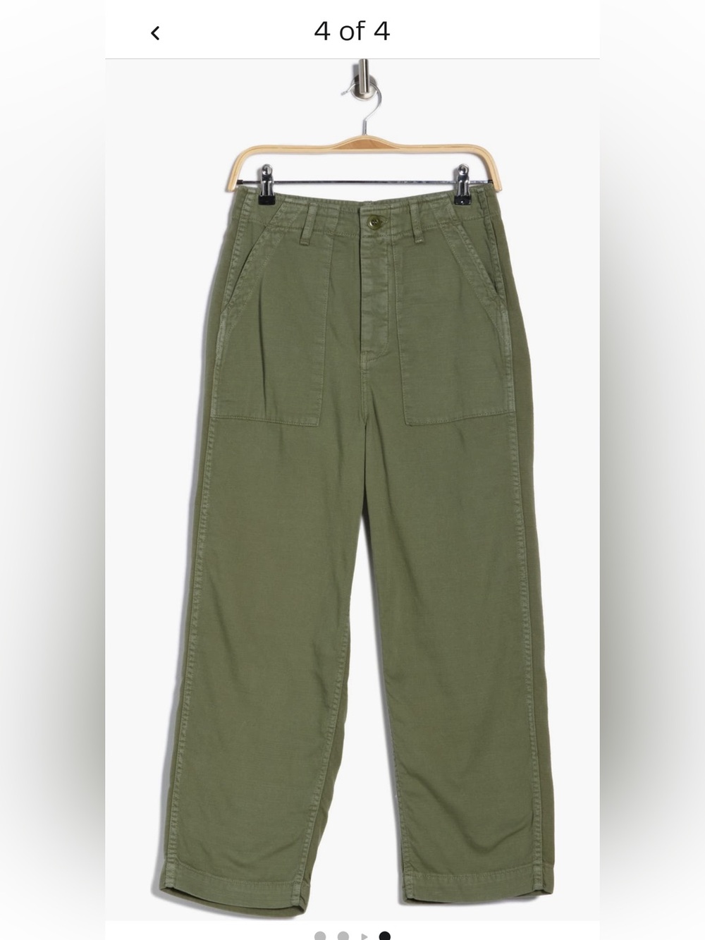 The Great The admiral crop army Green women’s Utility Pants 100% cotton 25